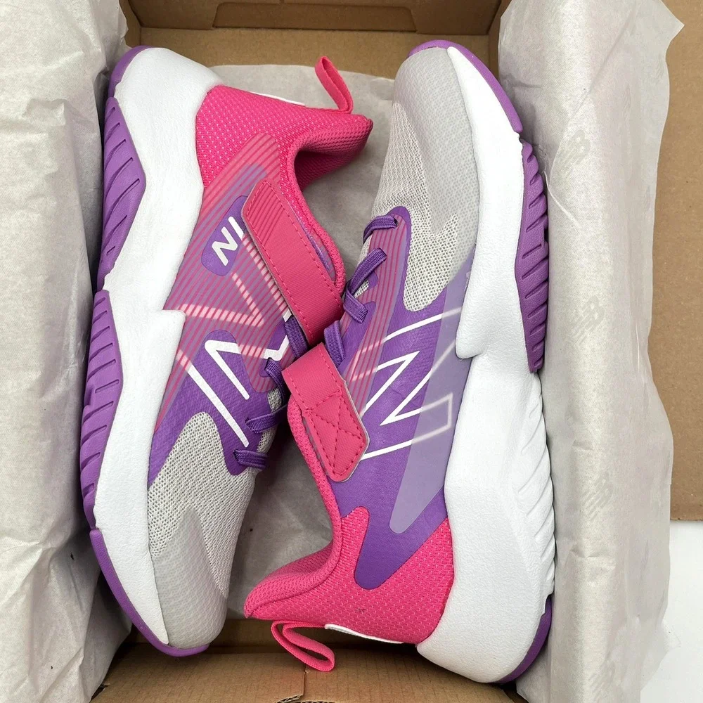 New Balance Rave Run Youth Girls Slip-on Sneakers Size 4 Purple/Pink Lightweight